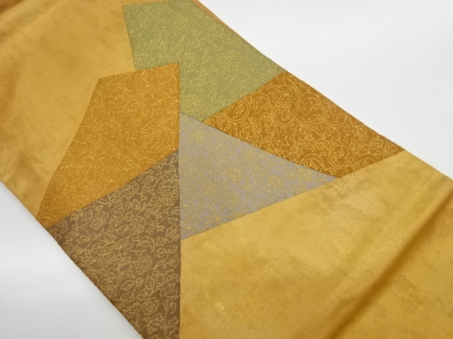 JAPANESE KIMONO / VINTAGE NAGOYA OBI / WOVEN FLOWER ARABESQUE